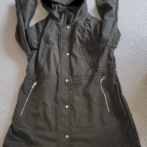 Women's Nine West Fleece-Lined Soft-Shell Winter CoatJacket ~ Olive, Large - Picture 3 of 7